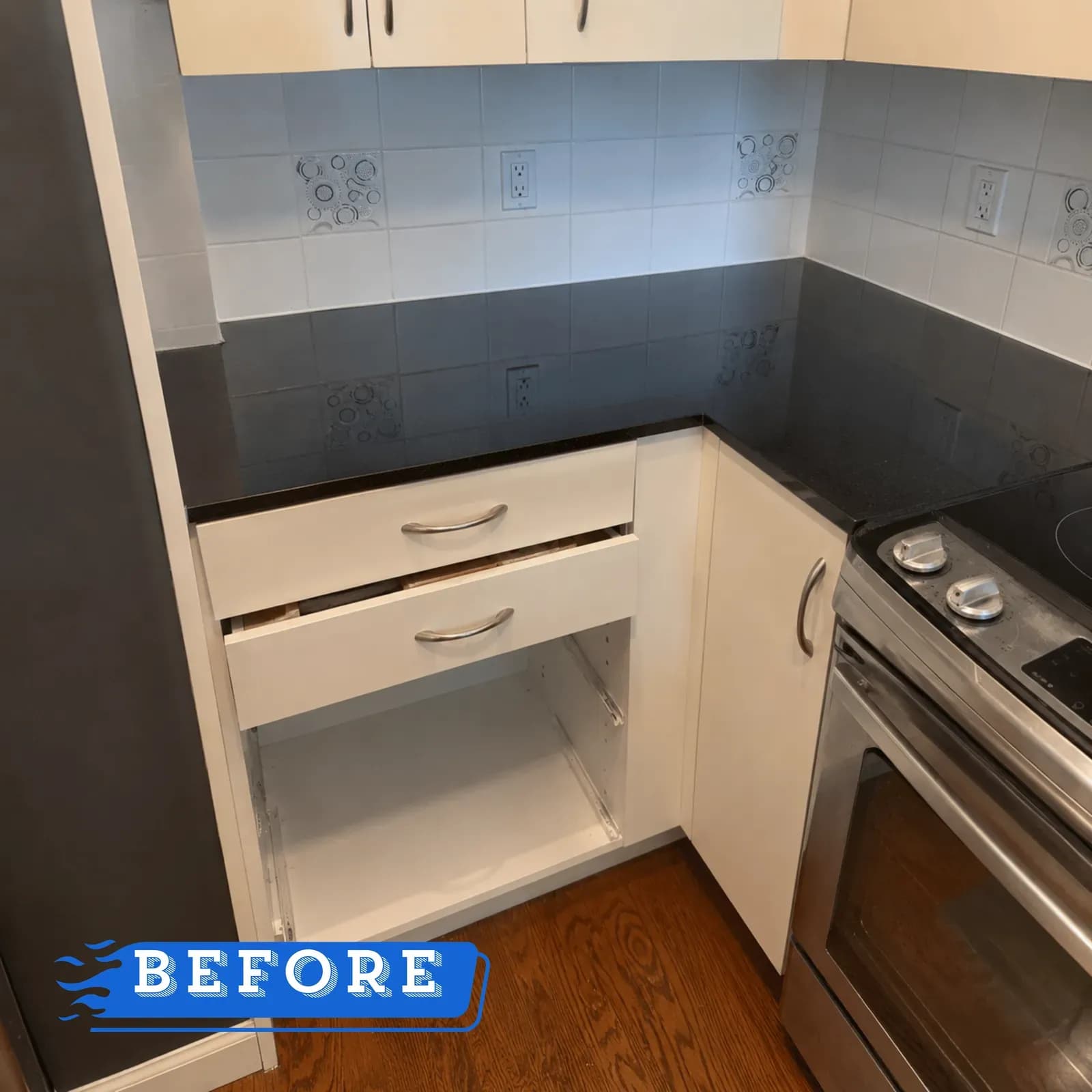 Kitchen Drawer Install — before